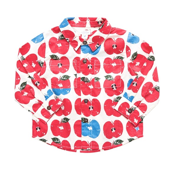 NWT Pink Chicken Boys Jack Shirt - Apple 🍎 Stamp - Picture 1 of 4